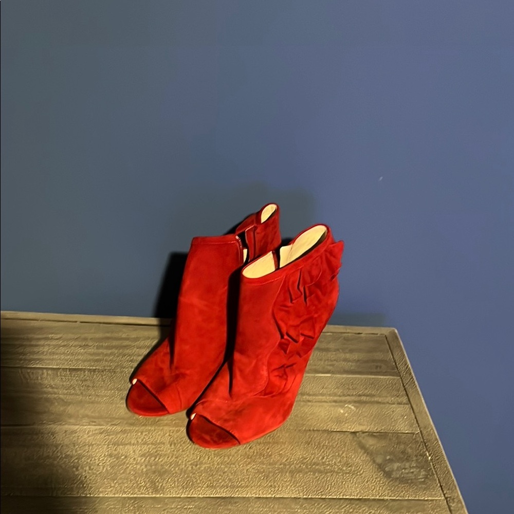 Louise et Cie Vibrant Red Suede Heeled Boots
